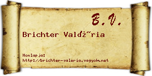 Brichter Valéria névjegykártya